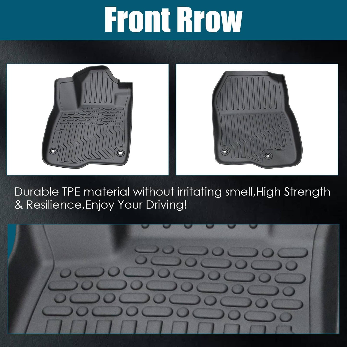 Car Floor Mats For 2023 CRV Hybrid Black All-Weather TPE Rubber Car Mats - Enfance-Heureuse