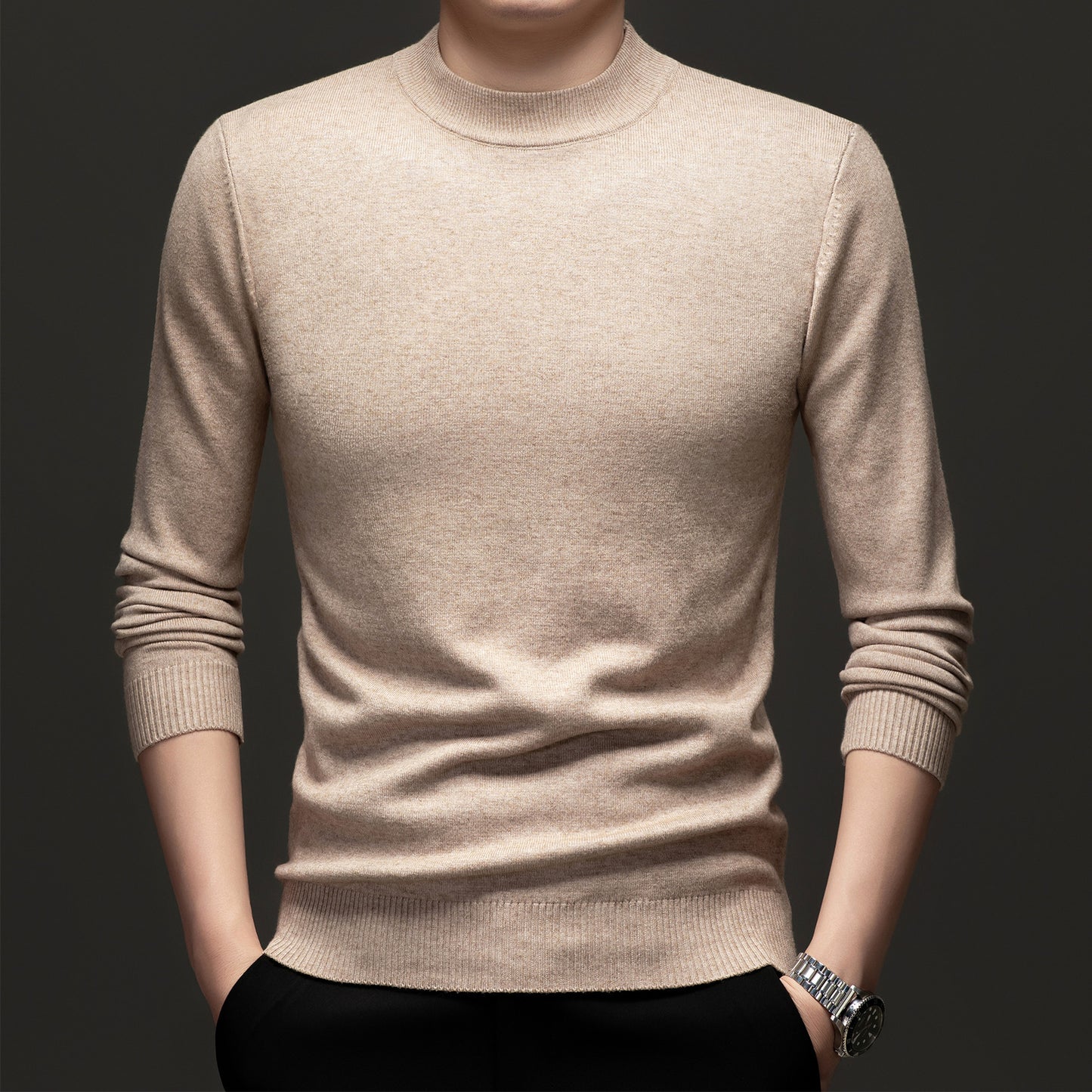 Thick Warm Sweater Half Turtleneck Simple All-matching Base - Enfance-Heureuse