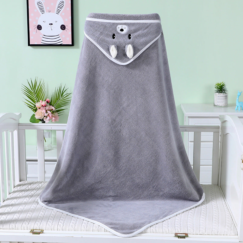 Coral Fleece Baby Bath Towel Bathrobe - Enfance-Heureuse