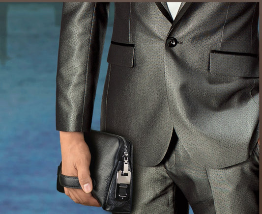 Mens Wallet Fingerprint Lock Bag First Layer Cowhide Business Handbag Men Fashion Fingerprint Men Bag - Enfance-Heureuse