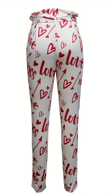 Ladies' Printed Waist Slimming And High Waisted Fashionable Pants - Enfance-Heureuse
