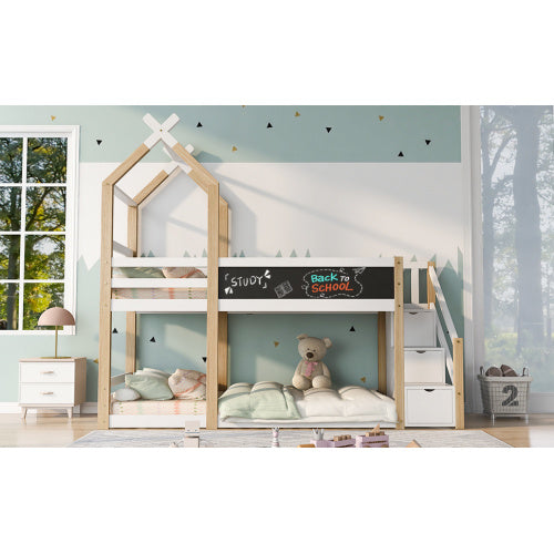 Kinderhochbett In Massivholz - Enfance-Heureuse