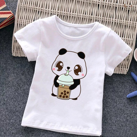 Cute Milk Tea Print Children's T-shirt - Enfance-Heureuse