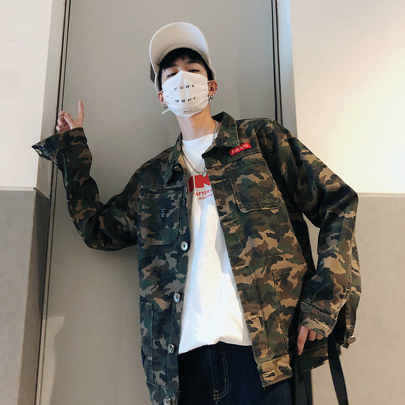 New Mens Camouflage Denim Jacket Coat Man Coats Jaqueta Masculino Jeans Jacket & Coats Fashion Design Autumn Brand Clothing - Enfance-Heureuse