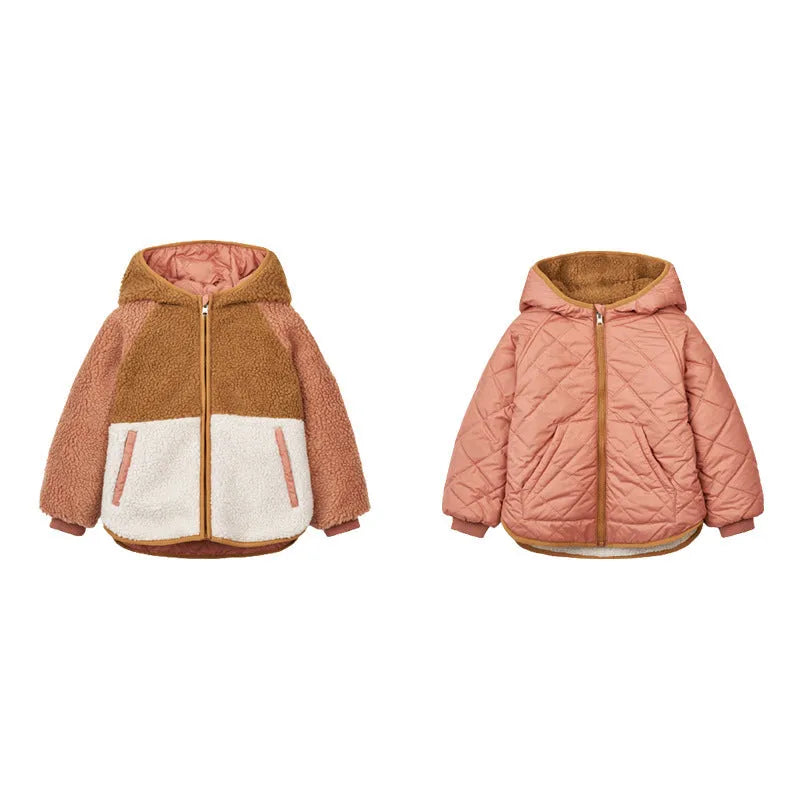 Veste en coton à capuche double face pour enfants