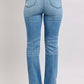Judy Blue HW Tummy Control Vintage Wash Side Slit Slim Boot Jeans - Enfance-Heureuse