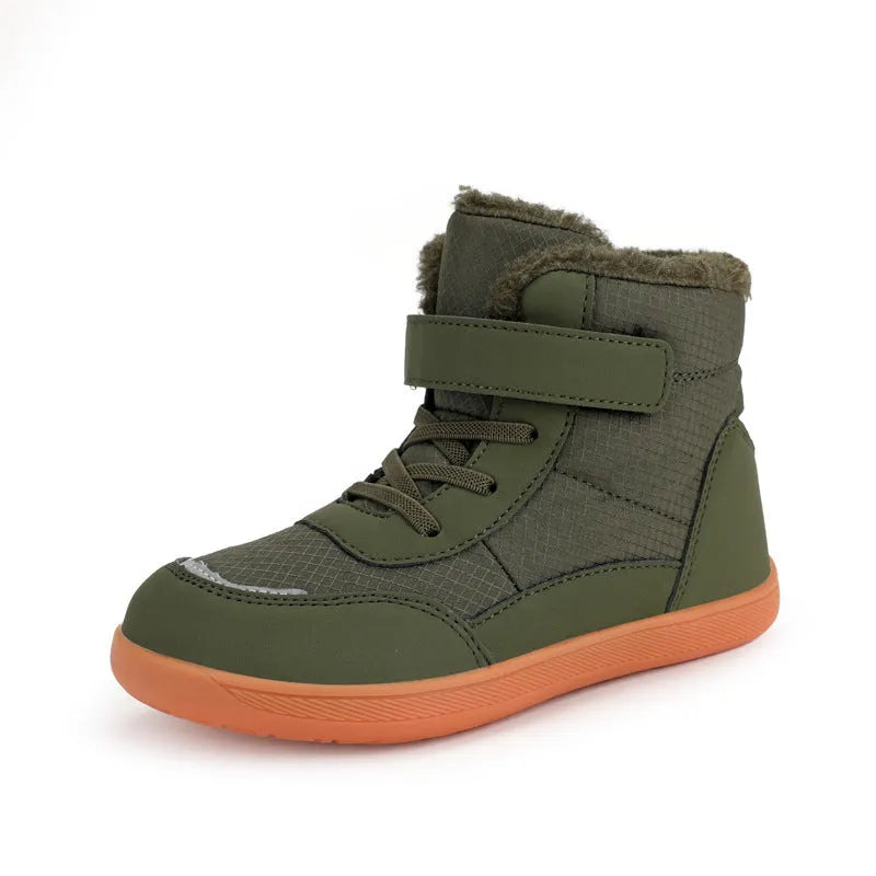 Children's High-top With Velvet Thick Wide-toe Cotton-padded Shoes Outdoor Keep Warm Snow Boots