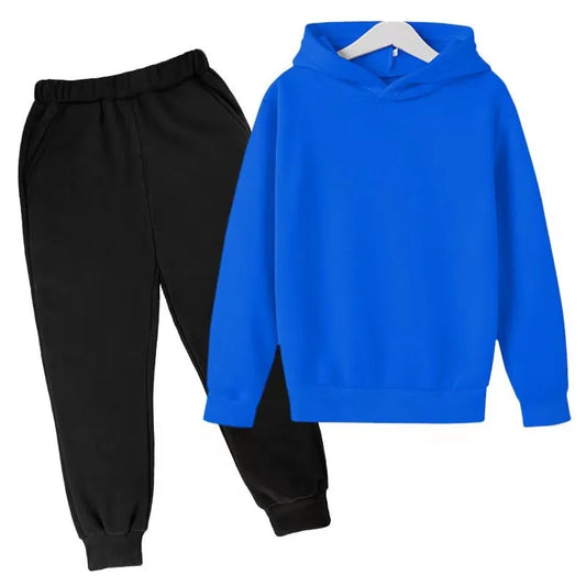 Conjunto de color liso con sudadera con capucha y pantalones holgados de forro polar, conjunto de dos piezas