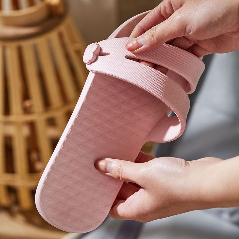 Folding Travel Slippers Hotel House Shoes Removable Non-slip Bathroom Slippers Summer Unisex Slides - Enfance-Heureuse