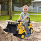 Kids Ride On Excavator Toy, Yellow Pull Cart Bulldozer With Bucket, Horn, Steering Wheel, For Toddler - Enfance-Heureuse