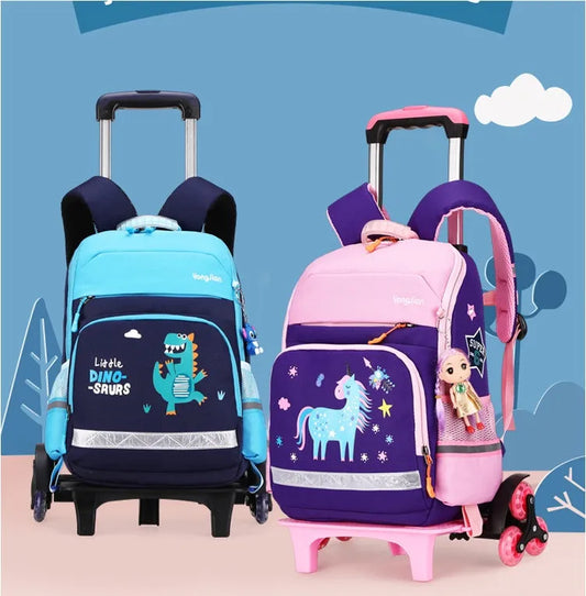 Korean Detachable Trolley Bag For Elementary School Students - Enfance-Heureuse