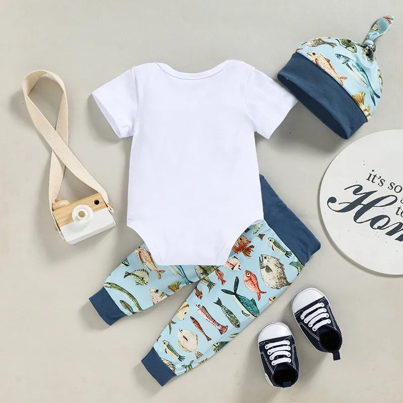 Boys Letter Print Short Sleeve Suit