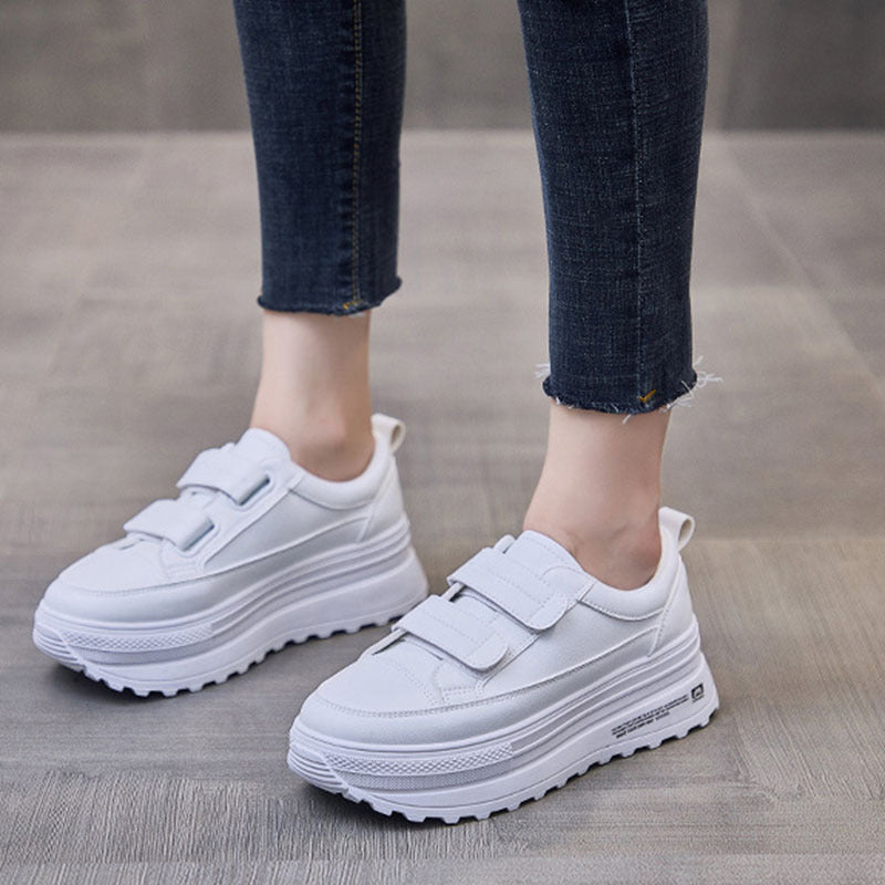 Women's Casual Spring And Autumn Thick Sole Platform White Shoes