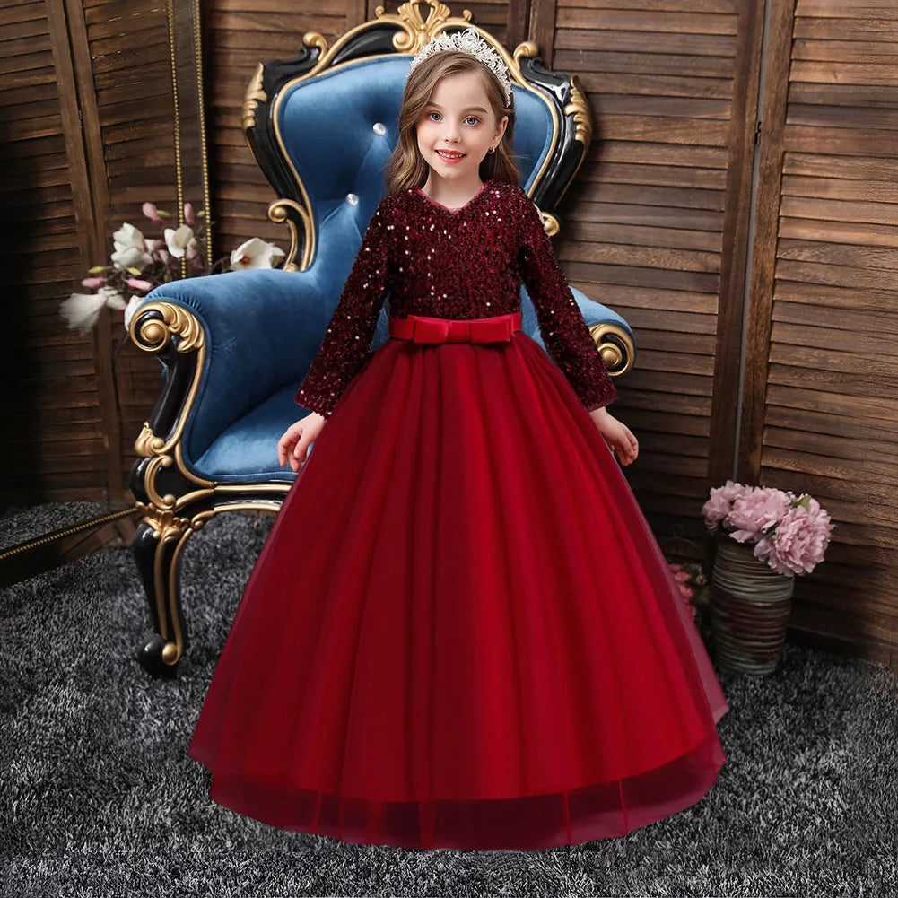 Filles mode coton robe à paillettes enfants