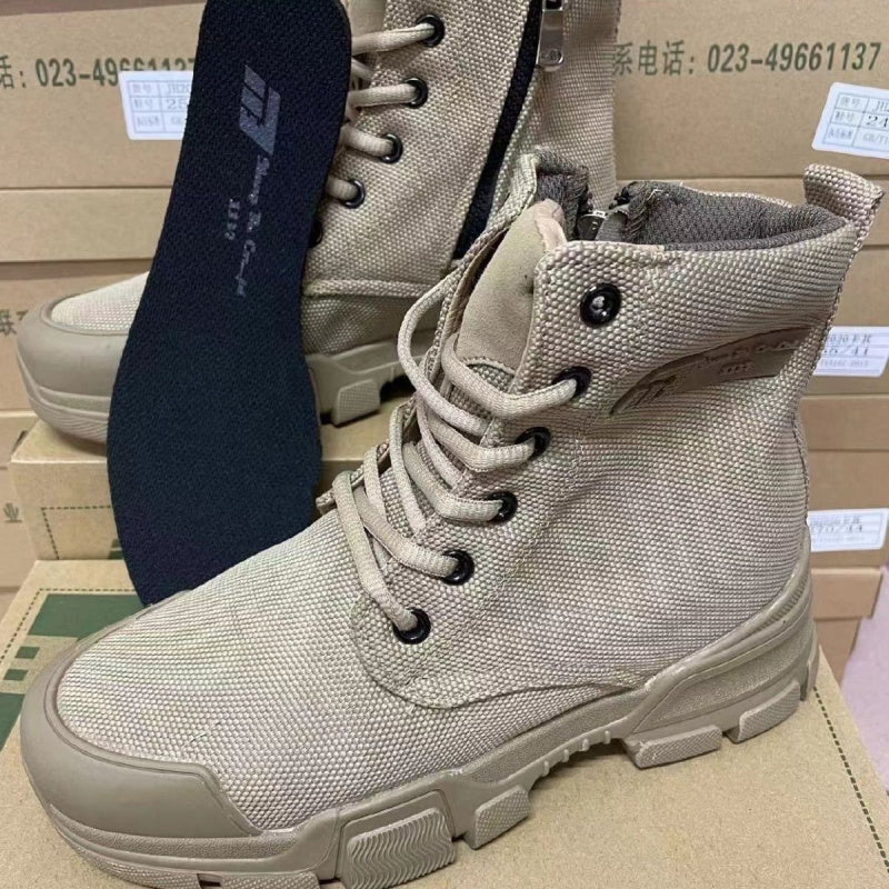 High-top Labor Protection Tooling Canvas Martin Boots Thick Bottom Waterproof