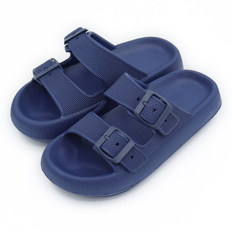 Platform Slippers Women's Summer Buckle Home Shoes Fashion Outdoor Wear Soft Bottom Sandals - Enfance-Heureuse