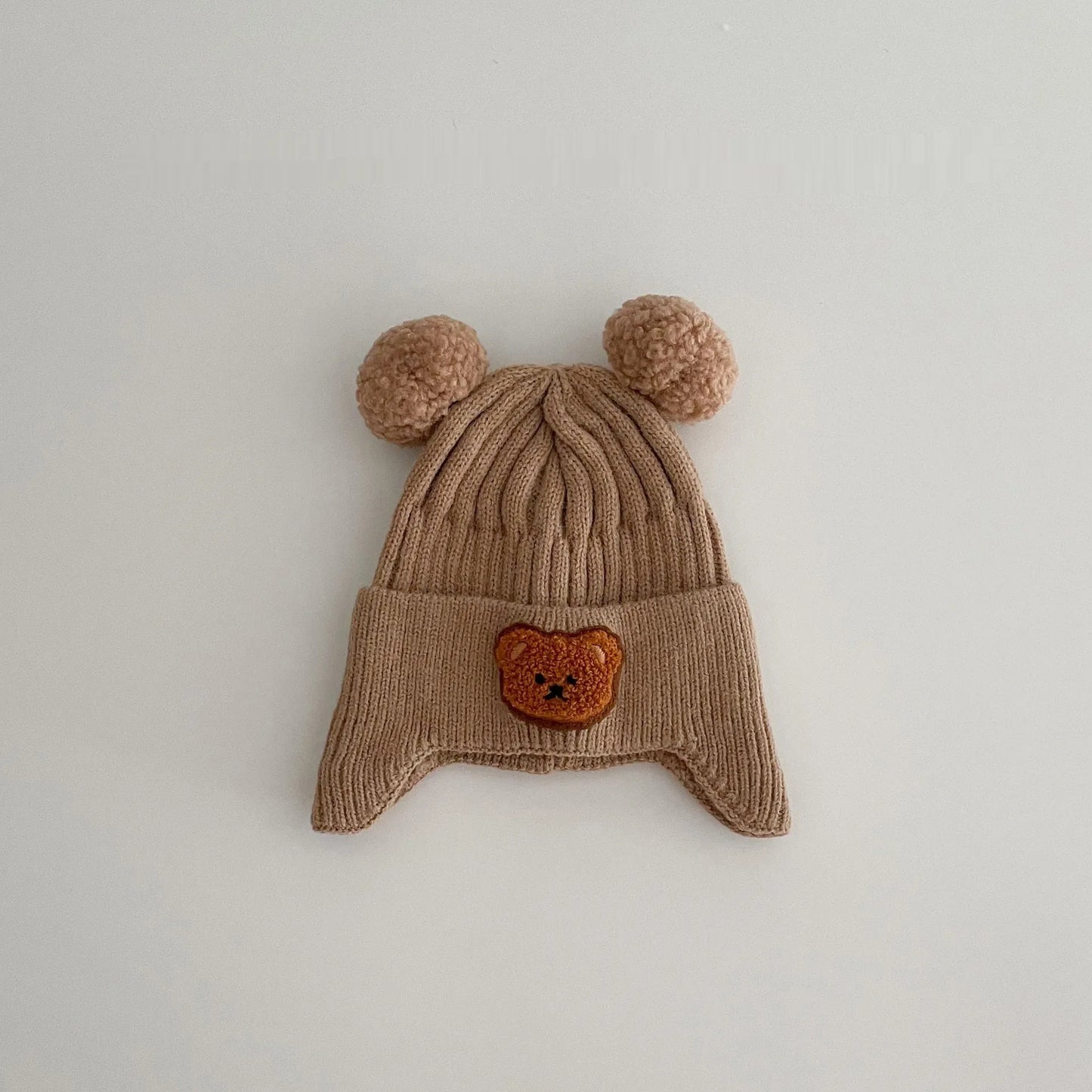 Baby Wool Cute Bear Earmuffs Hat