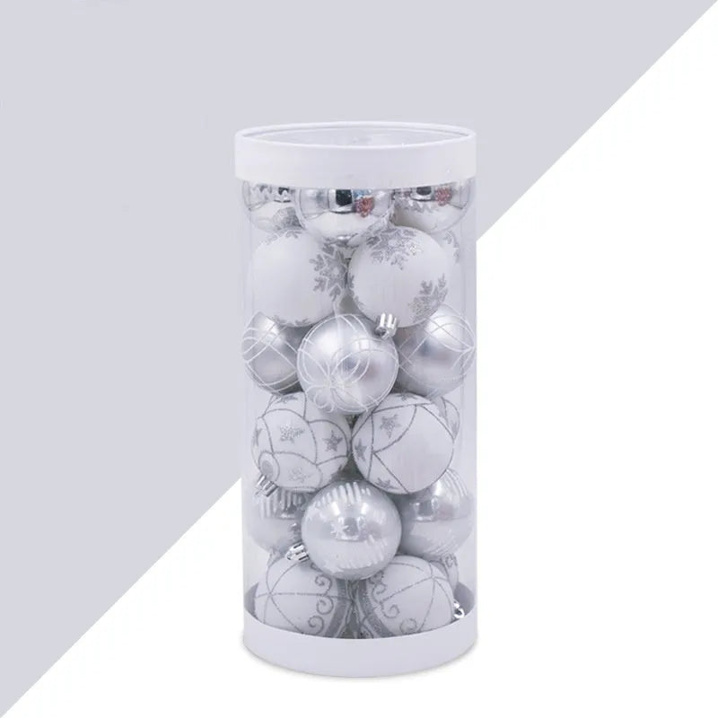 Christmas Decoration Supplies Silver Colored Drawing Ball Package - Enfance-Heureuse