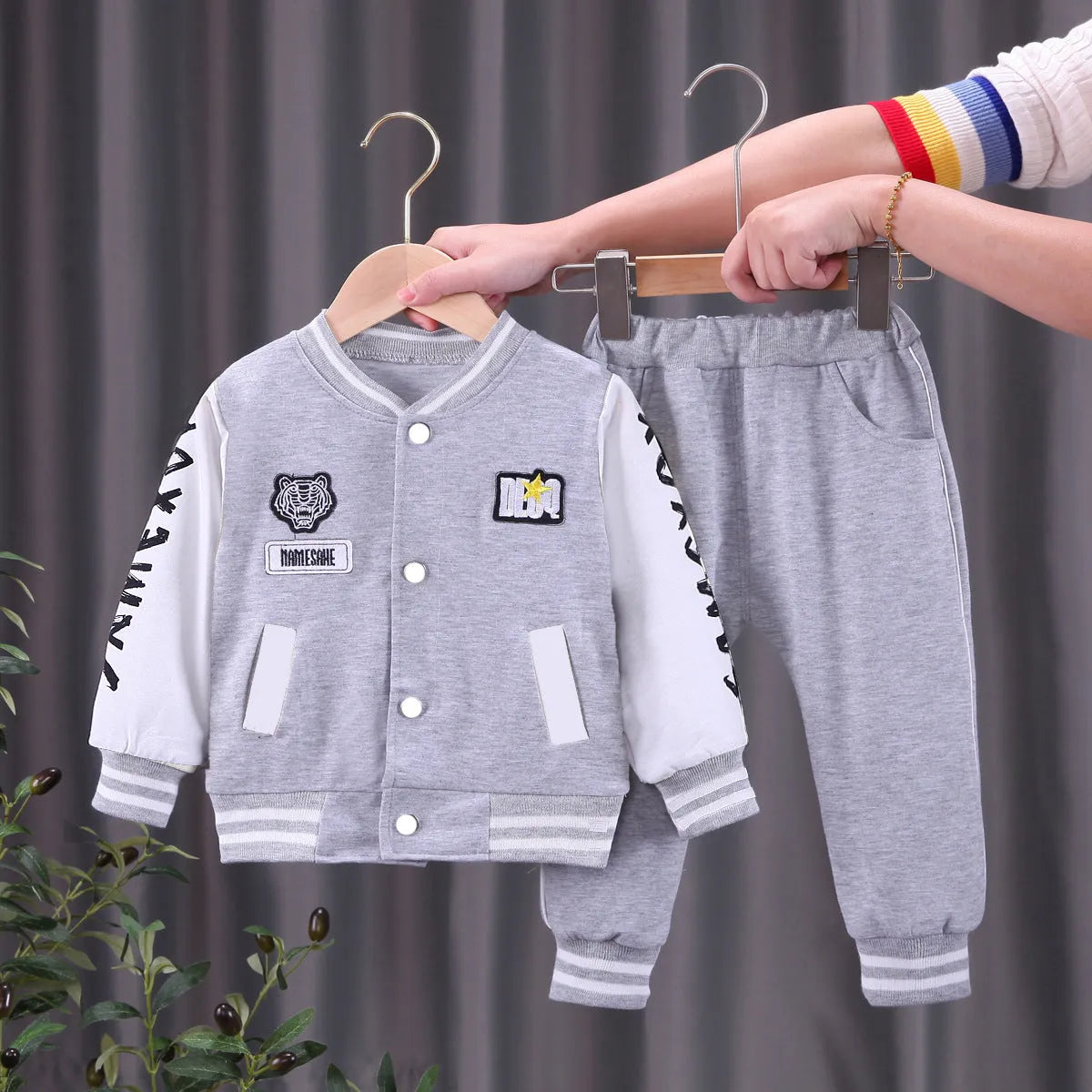 Boys Baseball Jacket Korean Two-piece Set