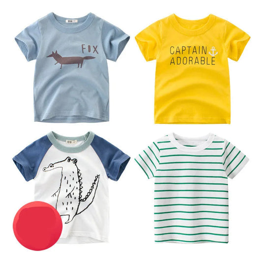 Summer children's short sleeve T-shirt - Enfance-Heureuse