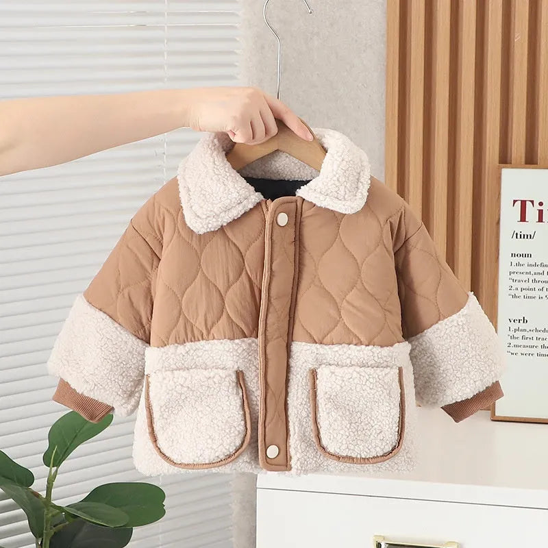 Ropa de invierno Abrigo acolchado de algodón con capucha para niño