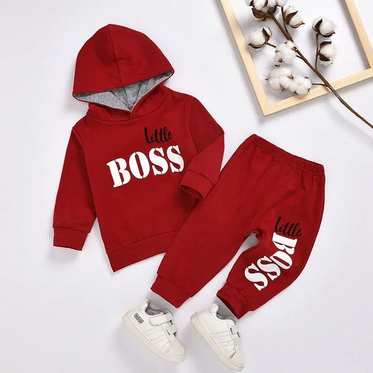 Boys Long Sleeve Hooded Sweatshirt Set