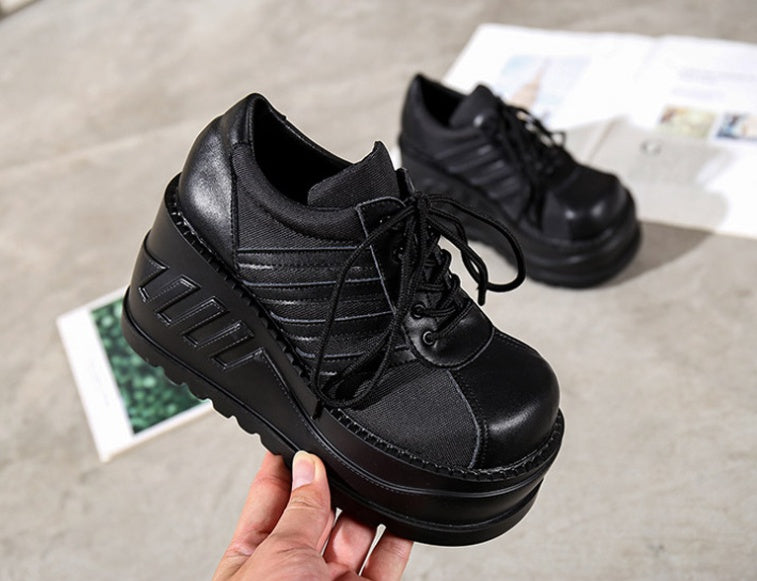 Punk Big Toe Platform Shoes WomenGoth Retro Sponge CakeJK Slope Heel - Enfance-Heureuse