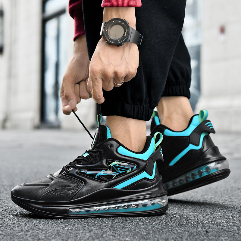 Color-matching Lace-up Air Cushion Sneakers Men's Lightweight Thick-soled Daddy Shoes Fashion Casual Running Sports Casual Shoes - Enfance-Heureuse