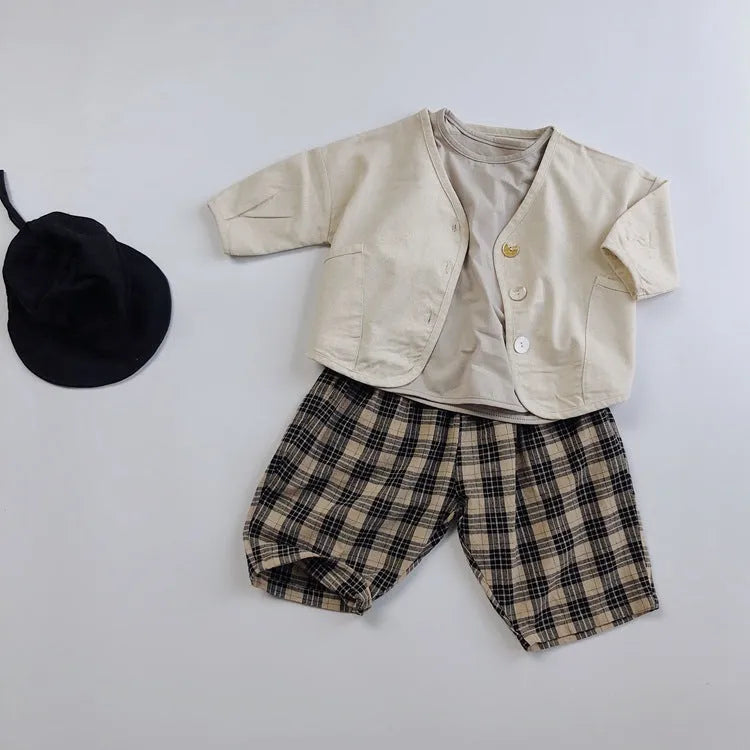 Coréen Enfants Enfants de Plaid Pantalon Carotte