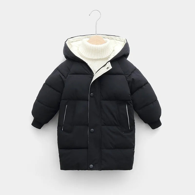 Children's down padded jacket thick mid-length