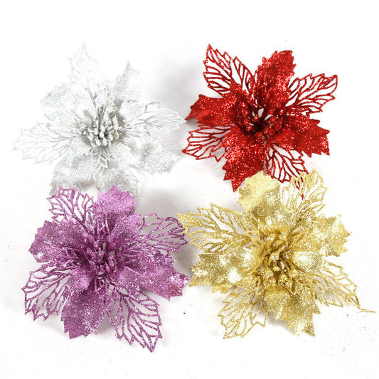 Christmas decorations canes hollowed out Christmas flowers - Enfance-Heureuse