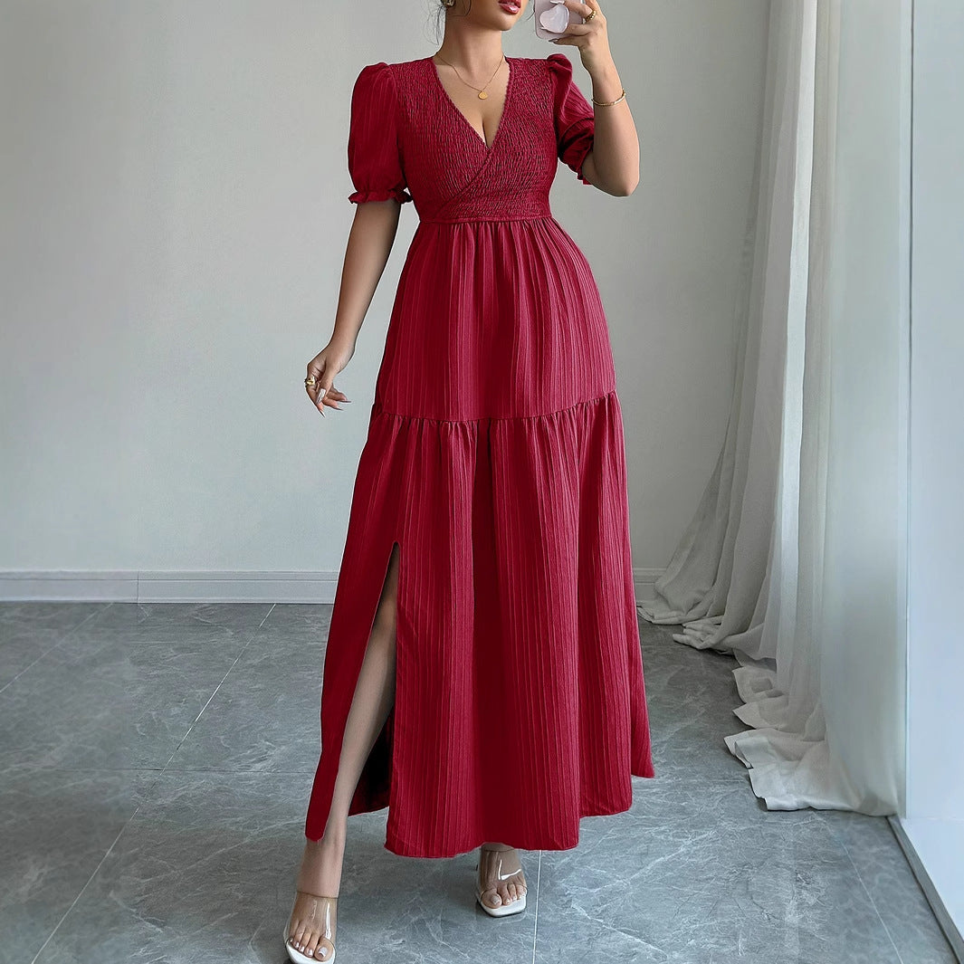 Deep V High Sense Dress Women's Clothing - Enfance-Heureuse