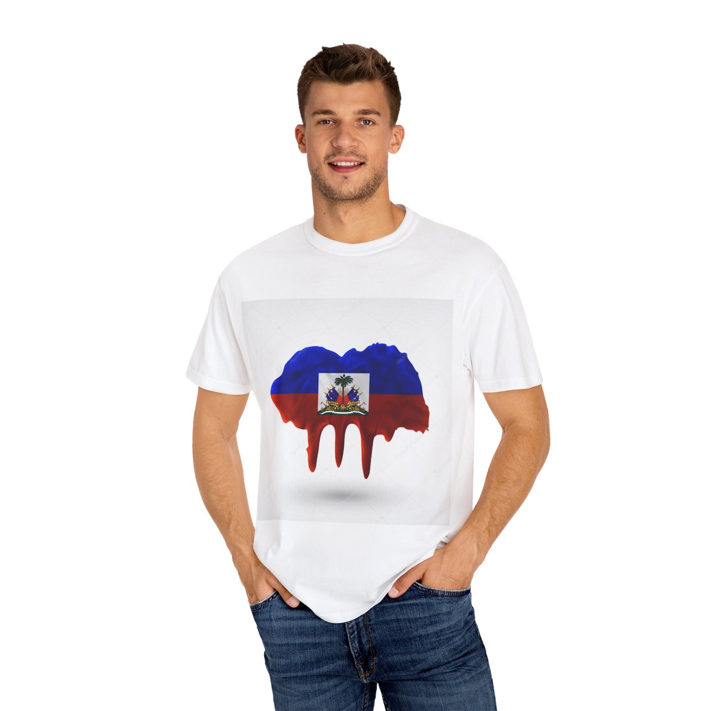 Haiti Flag Drip T-Shirt — Haitian Pride Graphic Tee