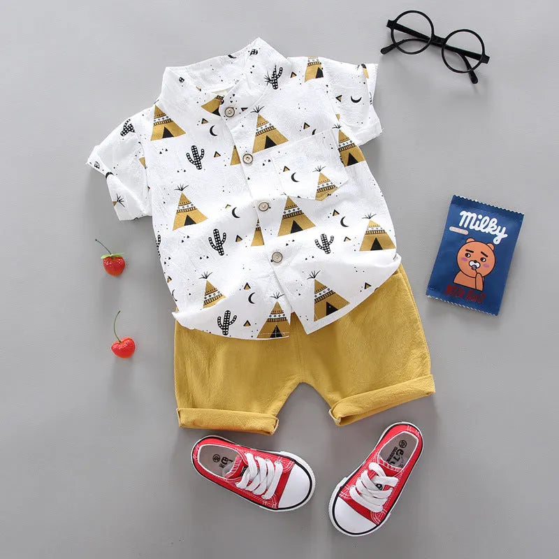 Triangle Short Sleeve Shirt Suit