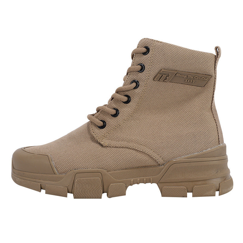 High-top Labor Protection Tooling Canvas Martin Boots Thick Bottom Waterproof - Enfance-Heureuse