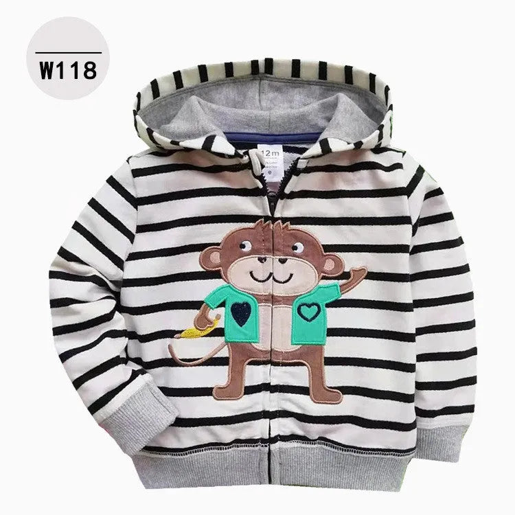 Children's hooded zippered hoodie