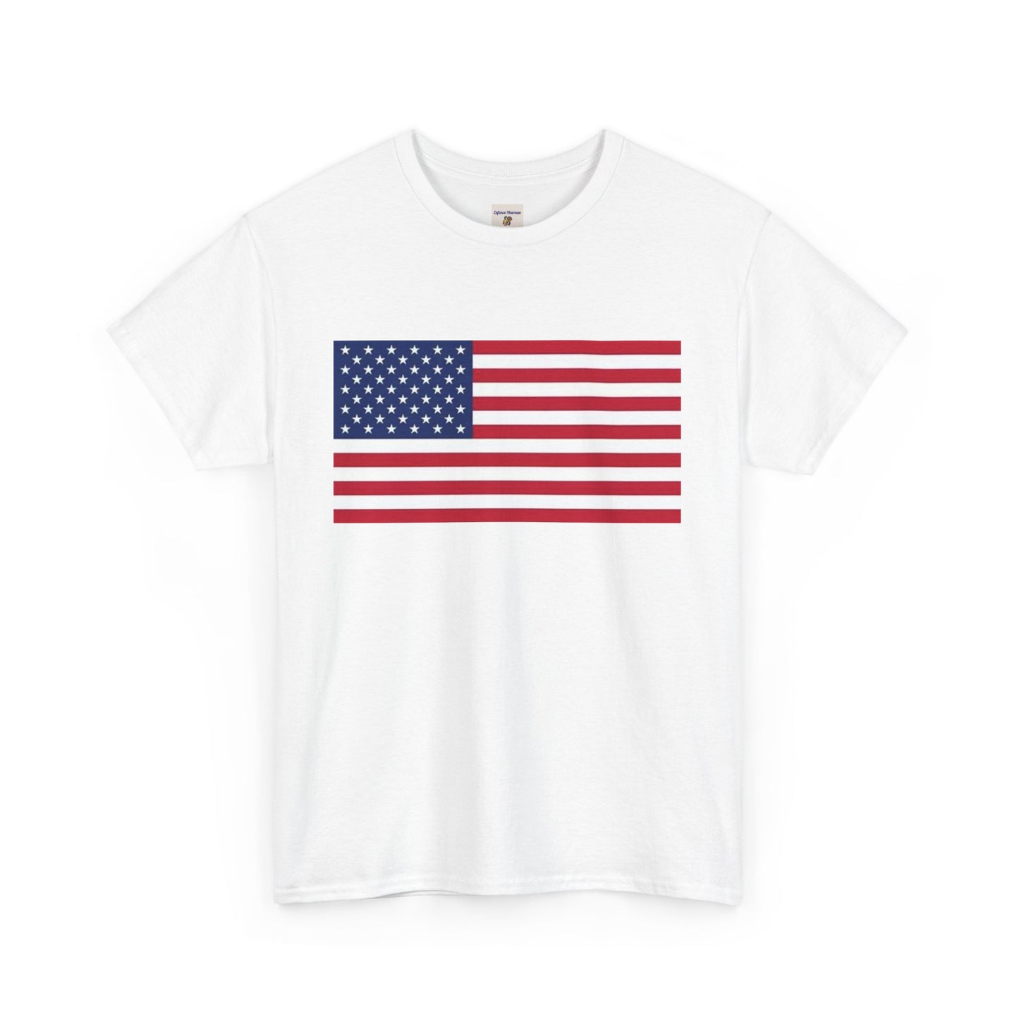 Patriotic Unisex Heavy Cotton Tee - American Flag Design