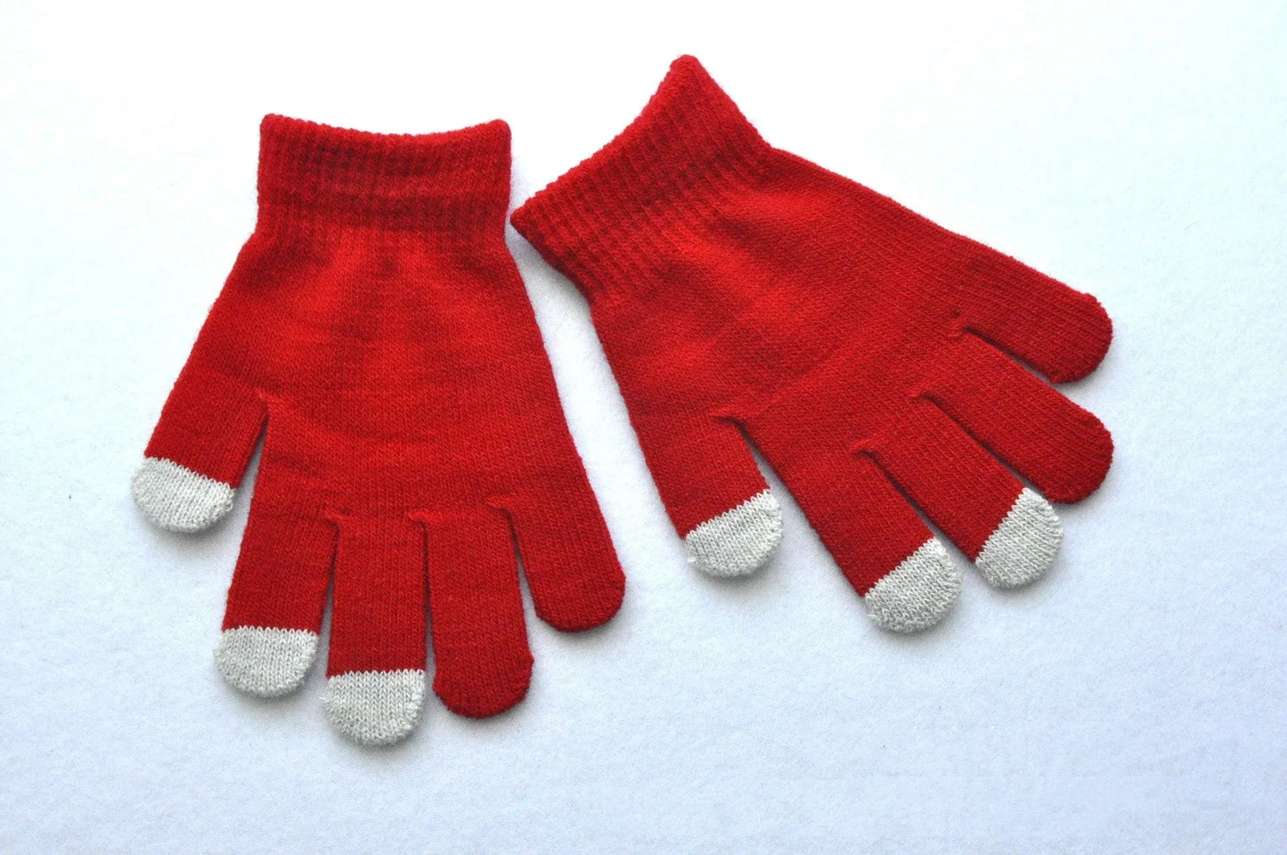 Gants tricotés pour écran tactile pour enfants, chauds et froids