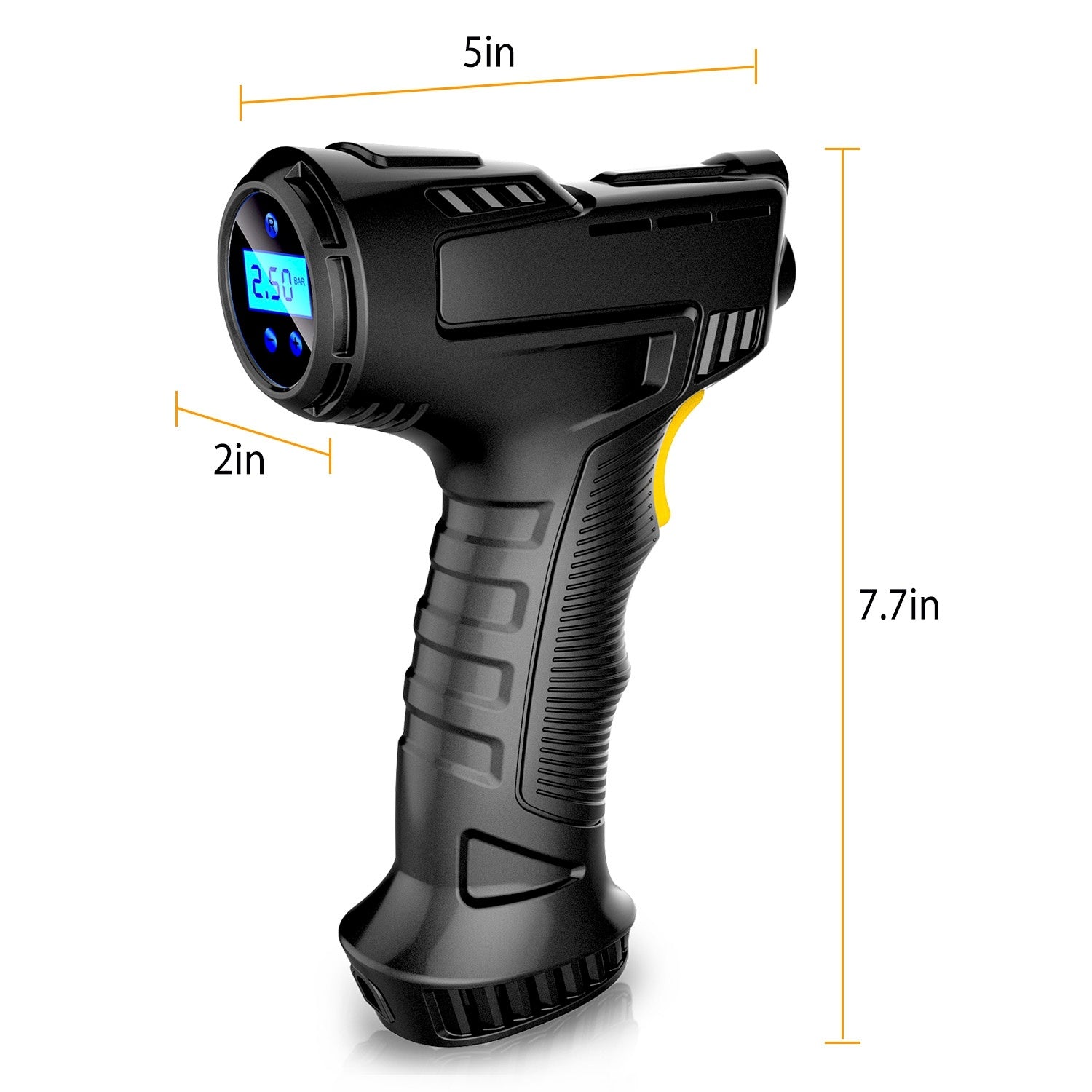 Portable Car Tire Inflator DC 12V Digital Car Air Compressor Electric Air Inflator With LED Light 150PSI - Enfance-Heureuse