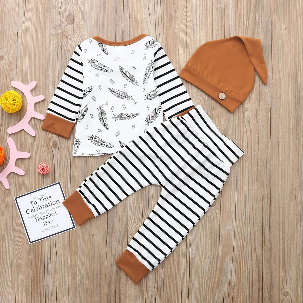 Cotton feather children's clothing 3 piece set