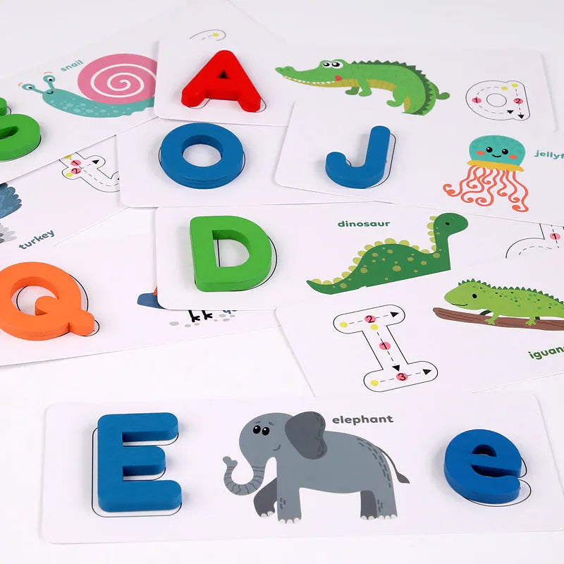 Children Spell Words and English Letters To Describe Educational Toys