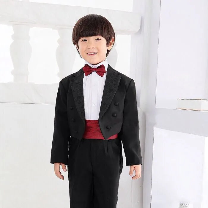 Tuxedo Girdle Dress One-year-old Baby Boy Suit Suit Flower Girl Dress