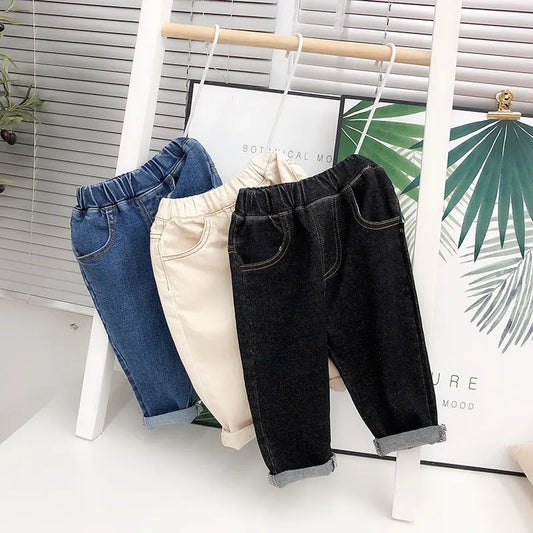 Fille Robe Automne Robe de Fille Lâche de Jeans Enfants de Pantalon Long - Enfance-Heureuse