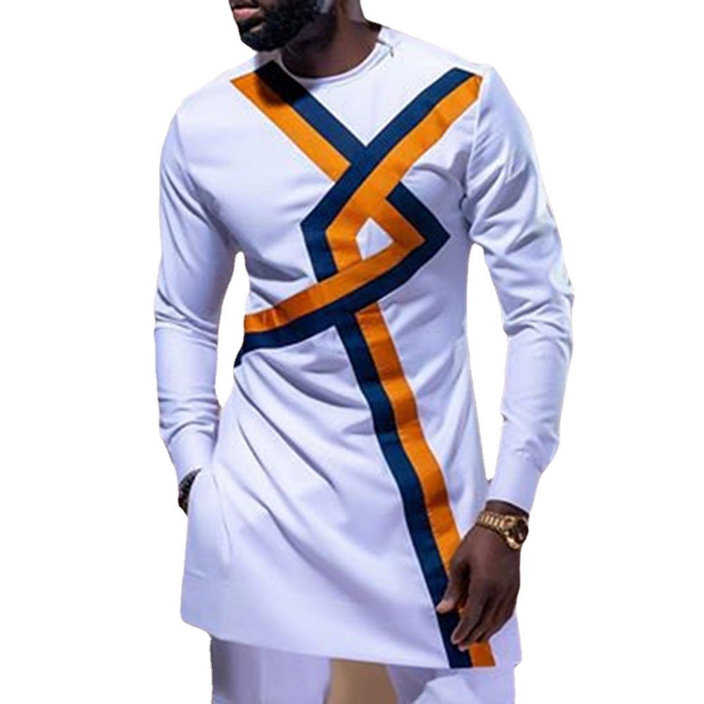 African Ethnic Style Mens Spring New Youth Slim Fashion Top