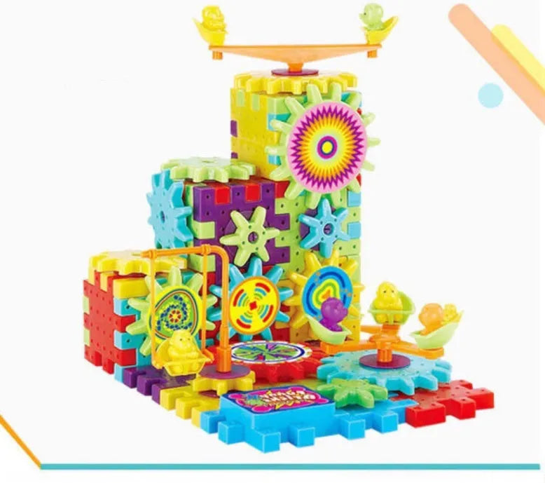 Électrique Engrenages 3D Modèle Kits de Construction En Plastique Blocs de Briques Jouets Éducatifs pour les Enfants