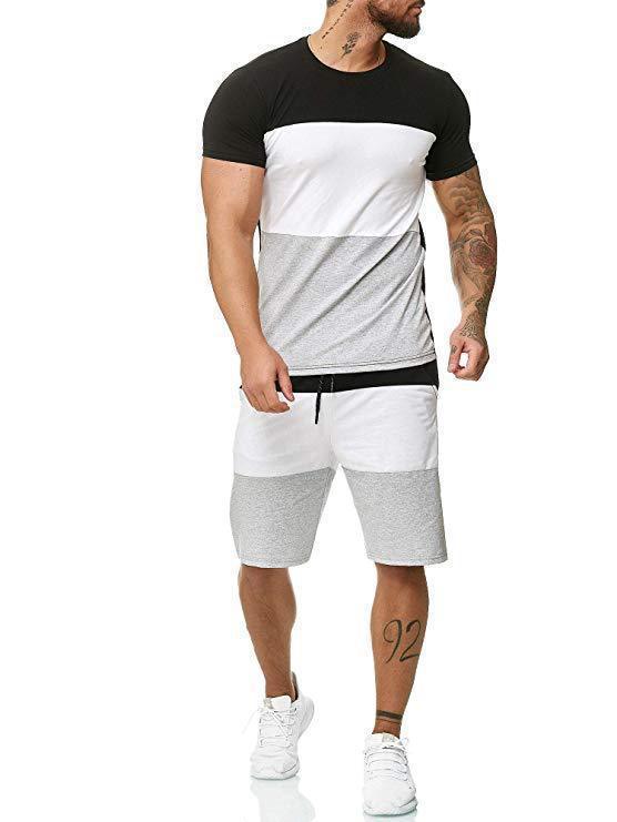 Outdoor Sports and Leisure Color Matching T Sleeve Mens Suit - Enfance-Heureuse