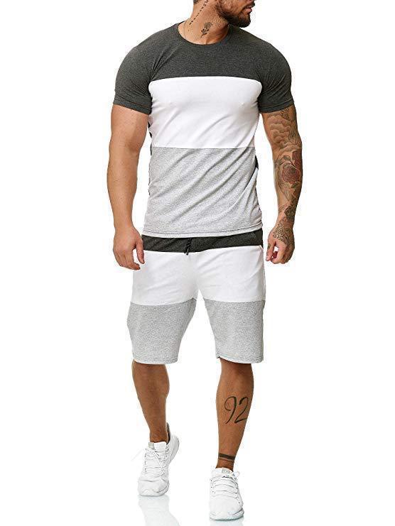 Outdoor Sports and Leisure Color Matching T Sleeve Mens Suit - Enfance-Heureuse