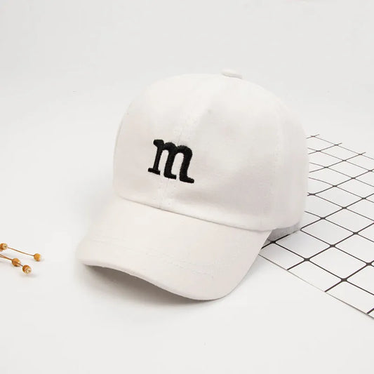Baseball Cap Boy Letter M Embroidered Children's Cotton Spring and Autumn Hat Cap - Enfance-Heureuse