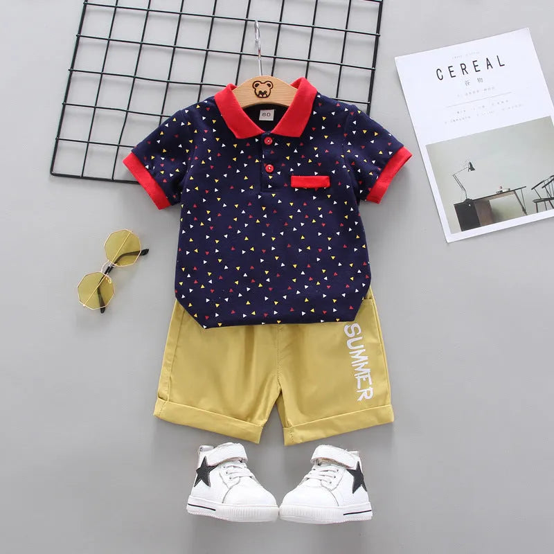 Short-Sleeved Cartoon Two-Piece Children's Clothing