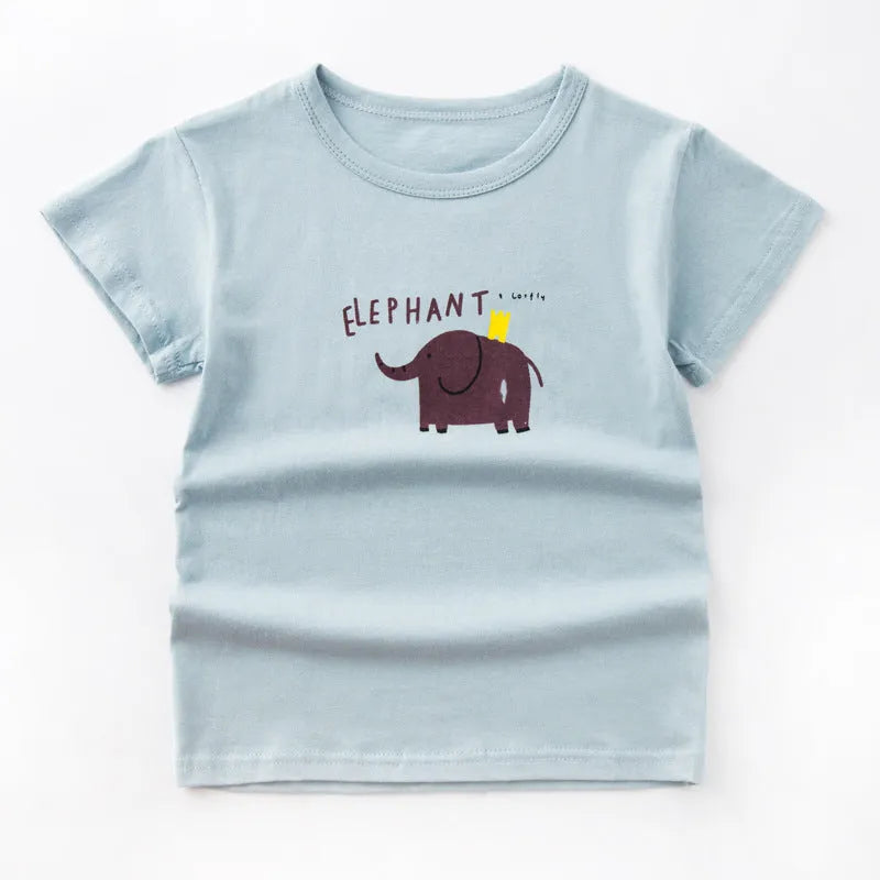 Enfants d'été À Manches Courtes Garçon T-Shirt Coton Basant Top